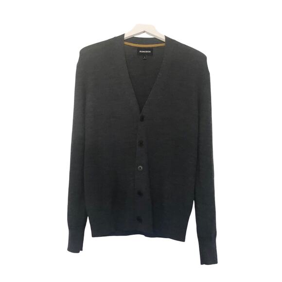 EUC Bonobos Wool Blend Gray Knit Sweater Cardigan Button Front Size Medium - Picture 1 of 5